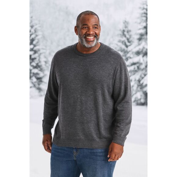 Sonoma Men’s Big & Tall 4XB Charcoal Gray Lightweight Crewneck Layering SweaterW - Picture 1 of 8